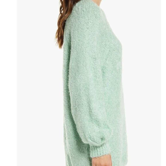 Topshop Boucle Oversize Sweater Mid Green - Picture 3 of 5